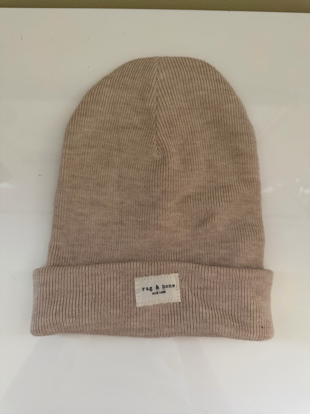 rag & bone Neutral Knit Fold-Over Beanie